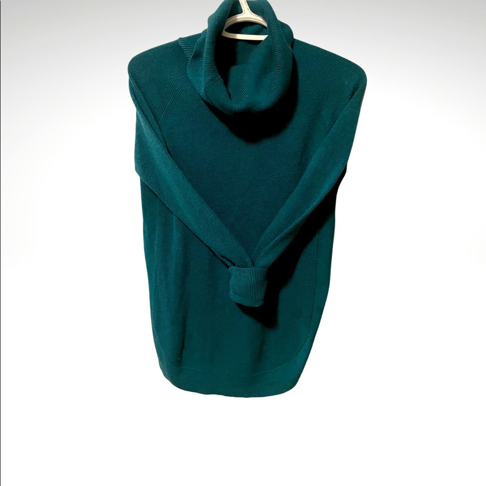 Cowl neck deep turquoise shirt